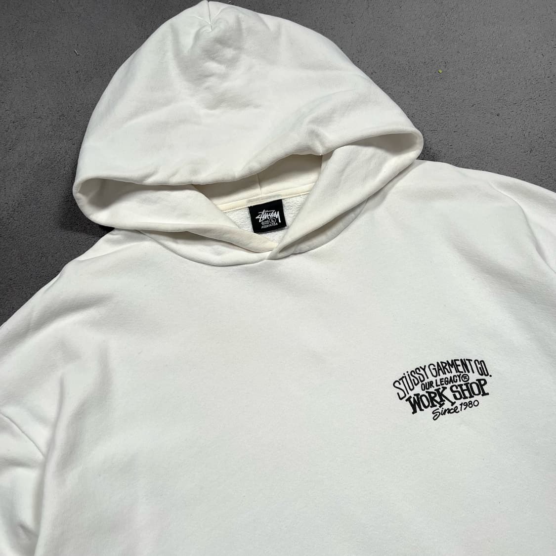 스투시 x 아워레가시 워크샵 서퍼맨 화이트 후드티 상품이미지2