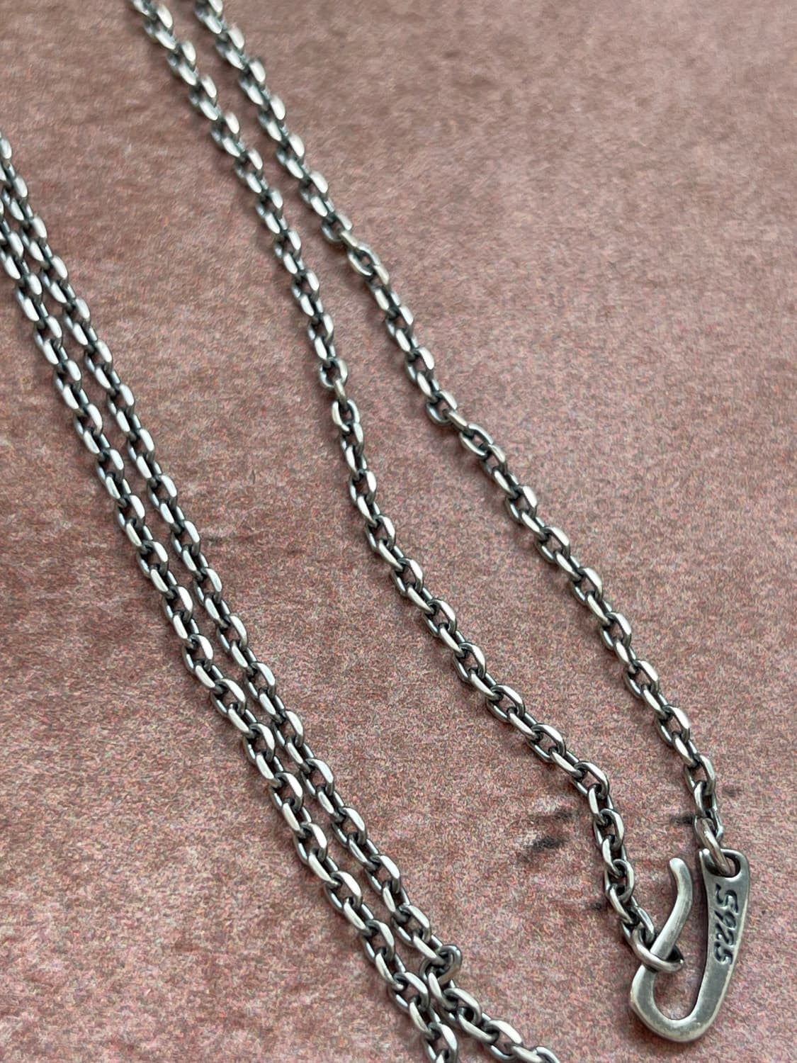 2.1mm 앤틱실버 훅체인목걸이  상품이미지2