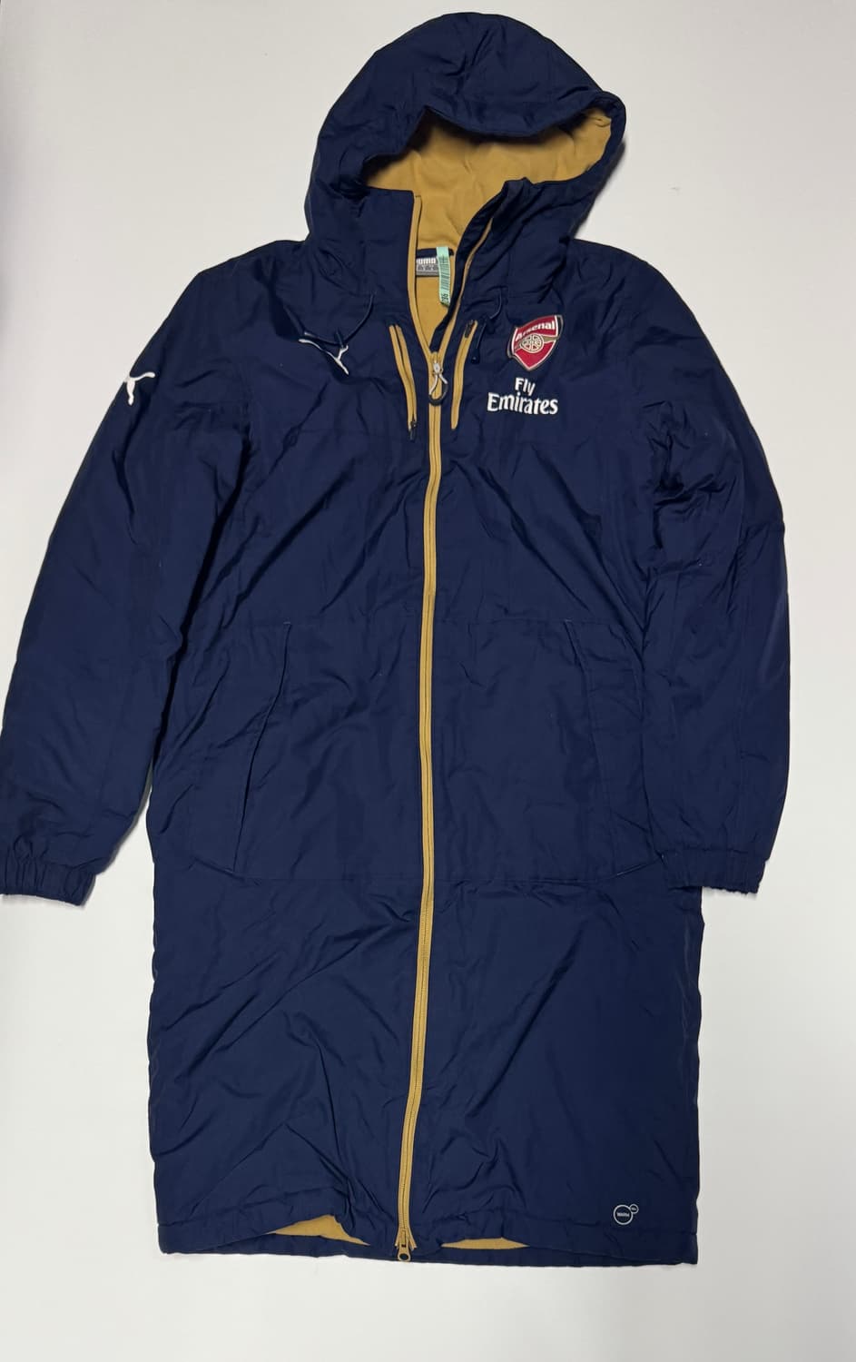 푸마 Puma 아스날 벤치코트 후드 롱패딩 네이비 M 상품이미지1