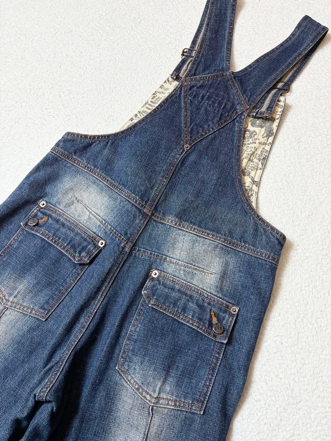 Selected 피그먼트 워싱 데님 오버롤 PN7208 상품이미지7