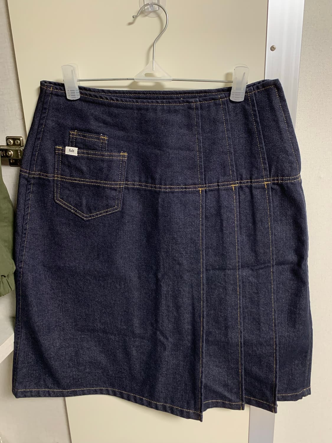 폴트 로우 플리츠 데님 S 상품이미지6