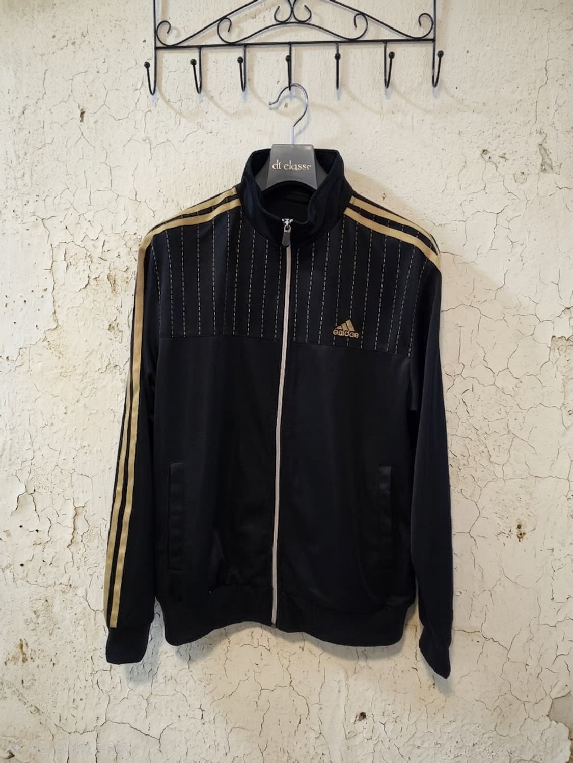 아디다스 블랙/골드 삼선 트랙 자켓 100 상품이미지1