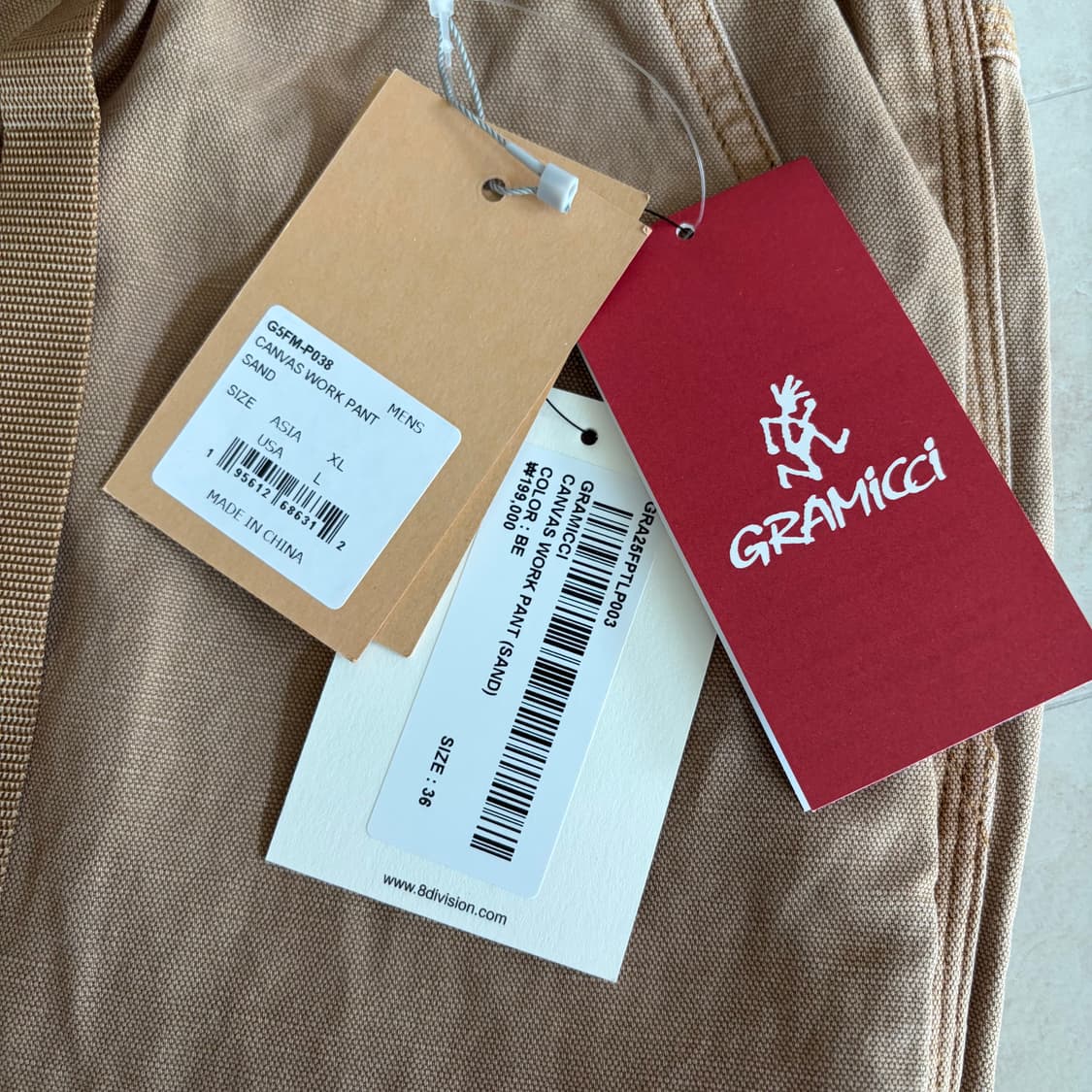 새상품(36)그라미치 캔버스 워크 팬츠 샌드 Gramicci 상품이미지3