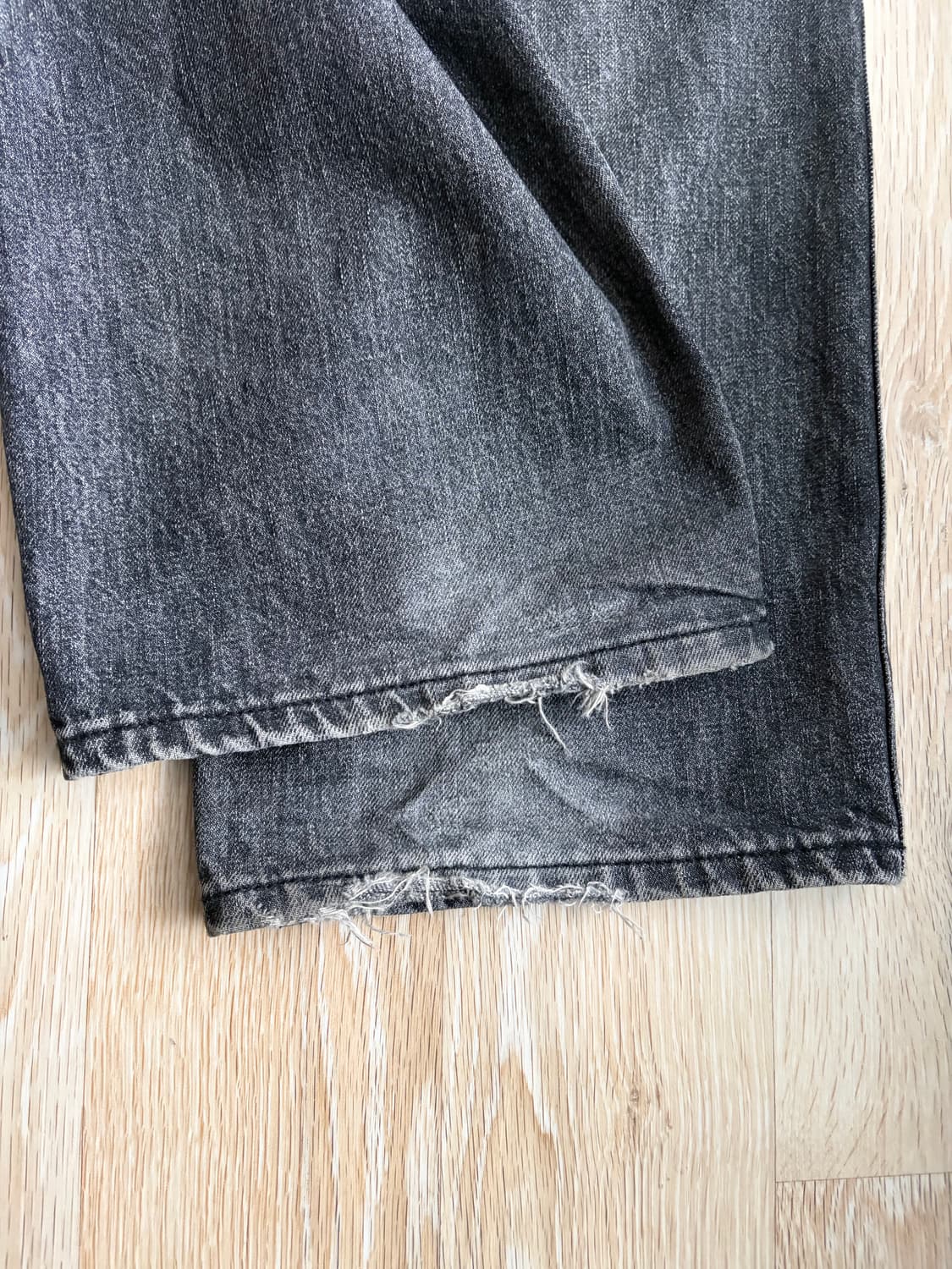 유스 와이드데님 흑청 s 상품이미지6