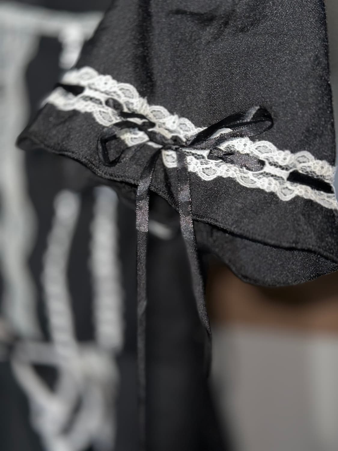 굿럭 고스로리 고딕 로리타 프릴 메이드 미니 원피스 상품이미지5