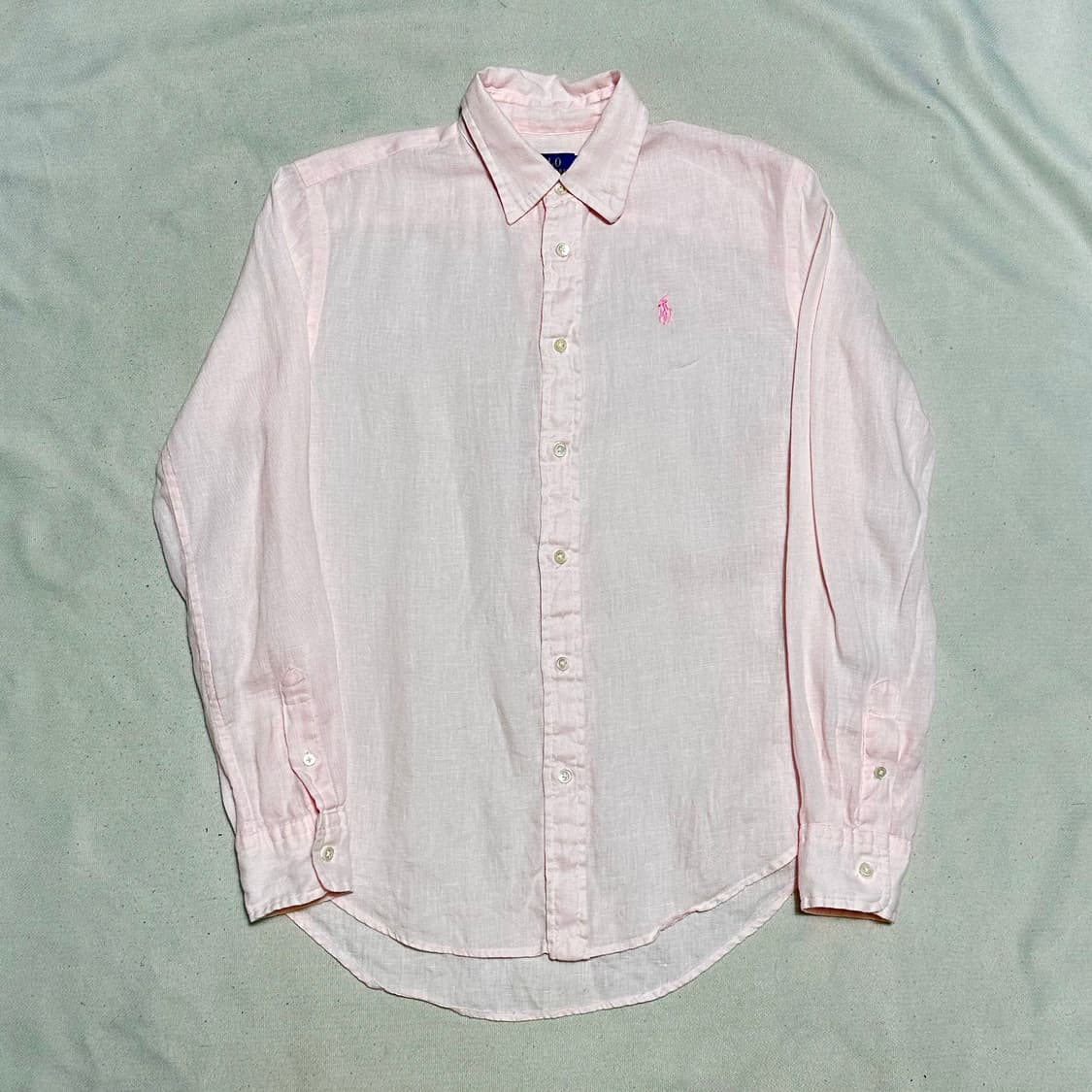 XS 폴로랄프로렌 핑크 린넨 셔츠 상품이미지2