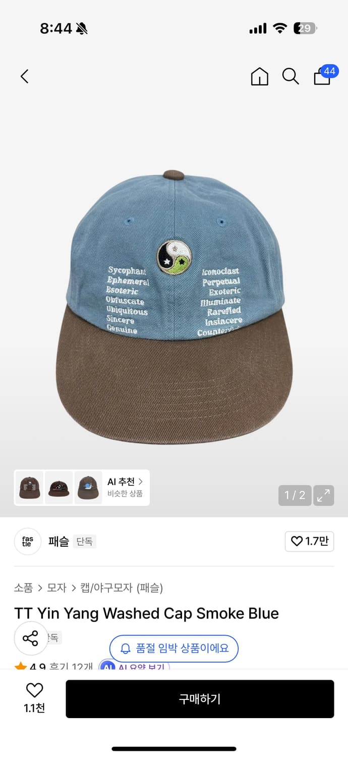 패슬 일자챙 모자판매 상품이미지1