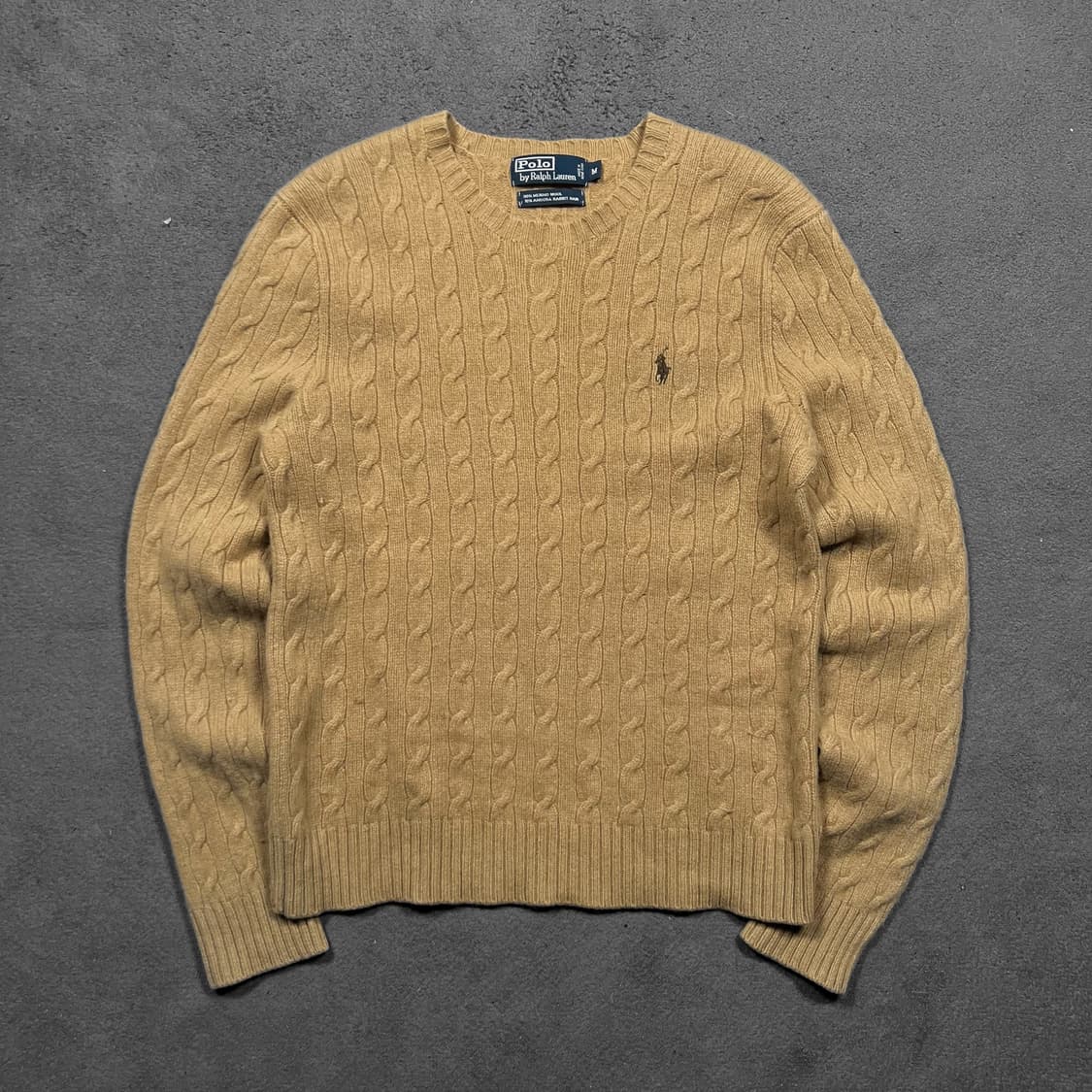 폴로 브라운 꽈배기 메리노울 래빗헤어 니트 상품이미지2