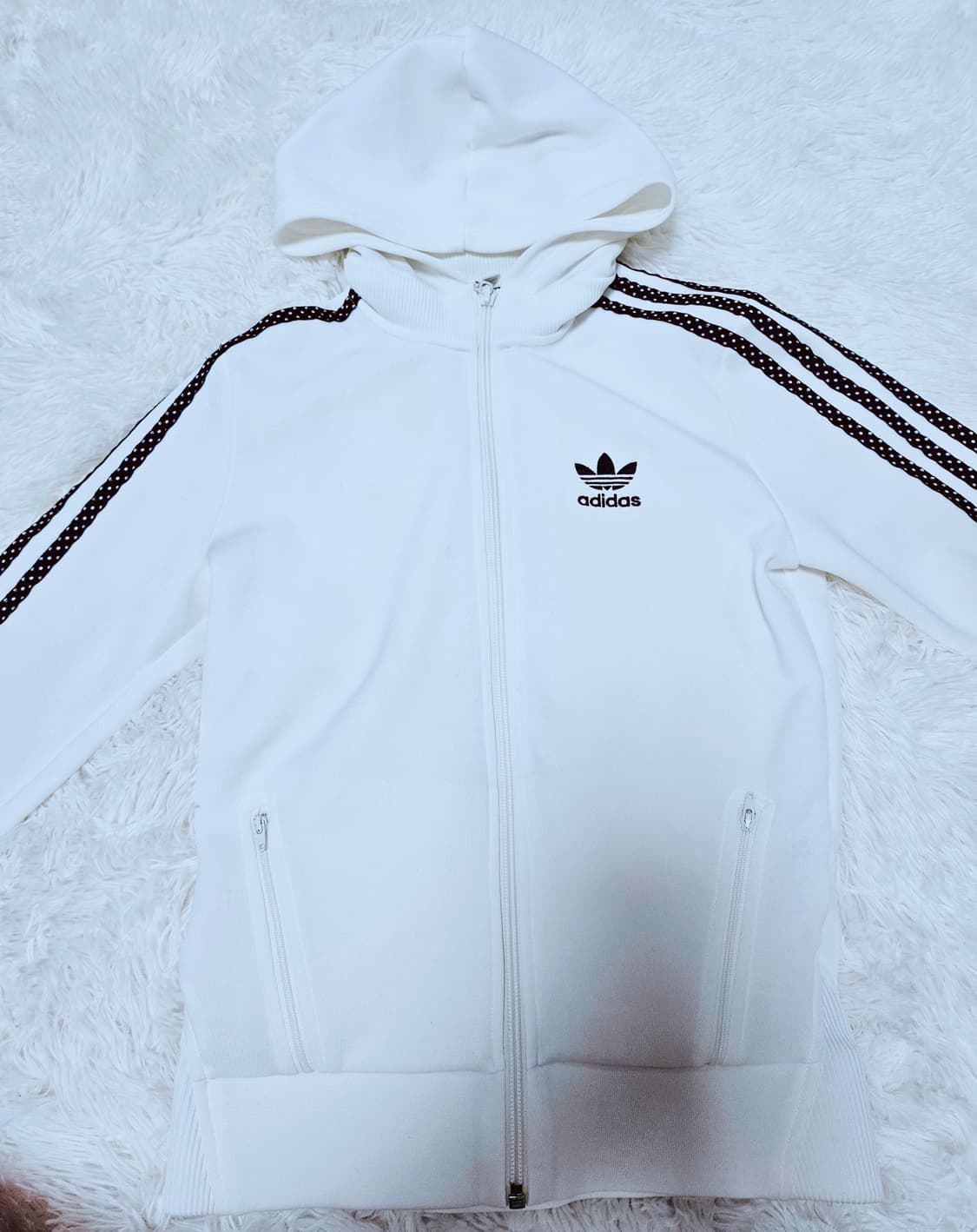 ☆빈티지아디다스☆​[초희귀/Y2K] 07년판 도트 라인 후드 집업&팬츠 상품이미지2