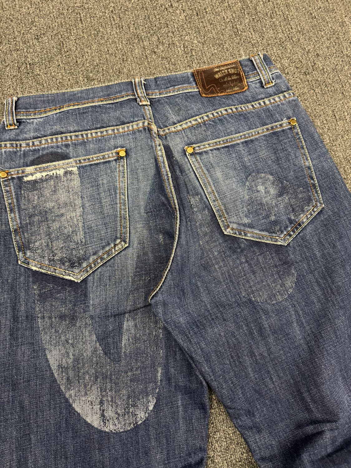 32)Wreck Shot 빈티지 워싱 포켓 프린팅 데님팬츠 상품이미지7