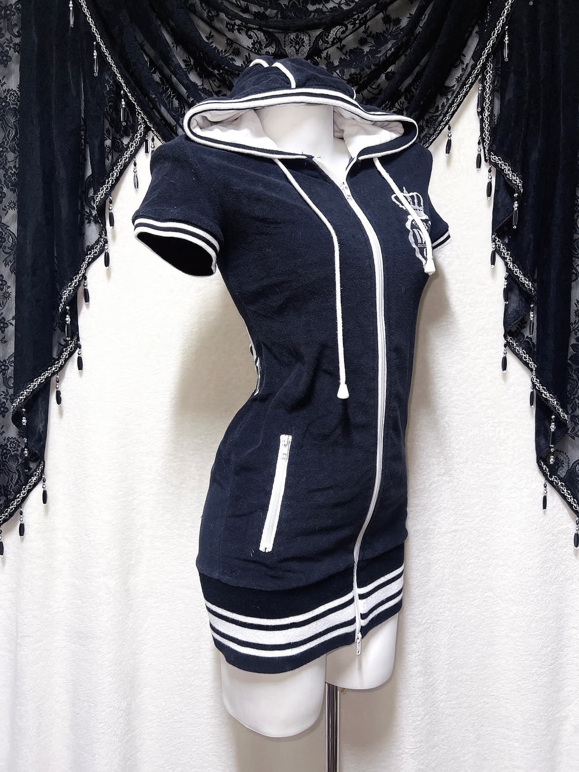 리즈리사돌 y2k 와투케 오네갸루 펑크 베메클 투웨이 후드집업 원피스 상품이미지3