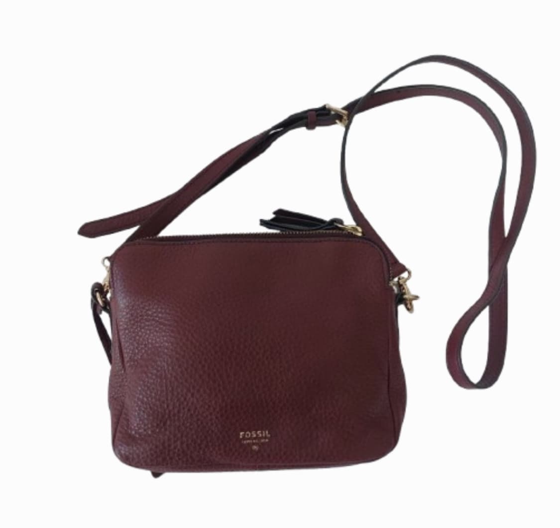 Fossil 가죽 크로스백 버건디 가죽 가방 지갑 세트 상품이미지1