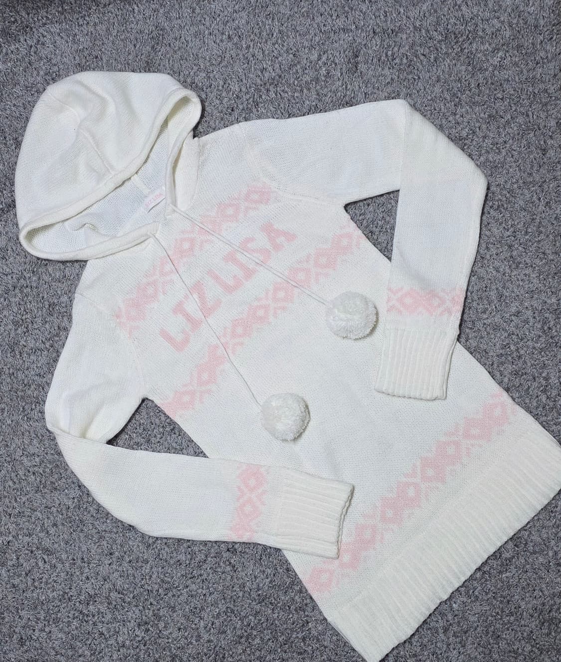 리즈리사 핑크 눈꽃 노르딕 폼폼이 니트 원피스 트랄라라 히메갸루 상품이미지1