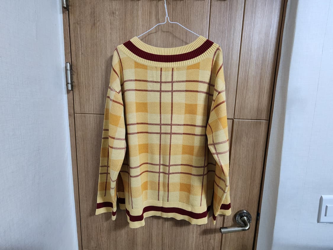 (M)여성 로맨틱크라운 브이넥 체크 니트 상품이미지3