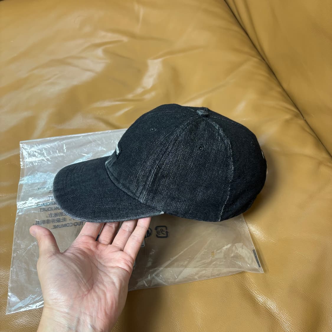 Supreme 슈프림 스몰로고 데님 블랙 6패널 볼캡 모자 (Black) 상품이미지4