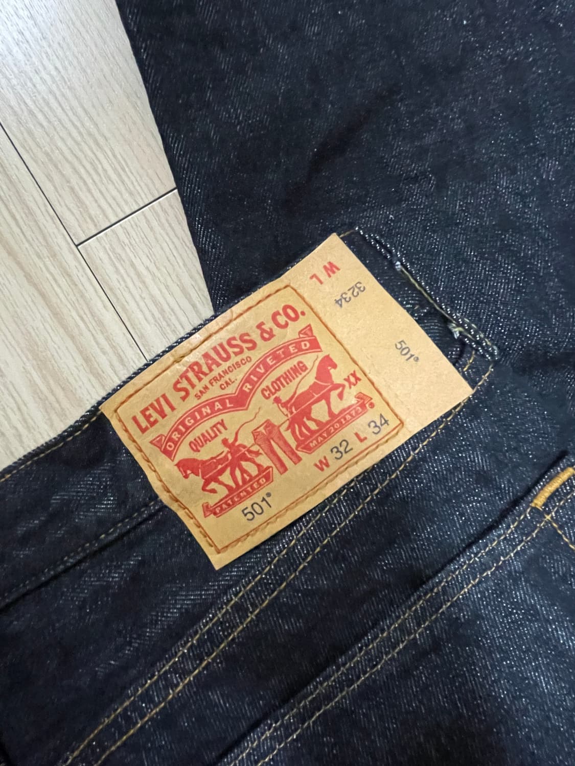 리바이스 리지드 501 소킹1회 32/34 상품이미지3