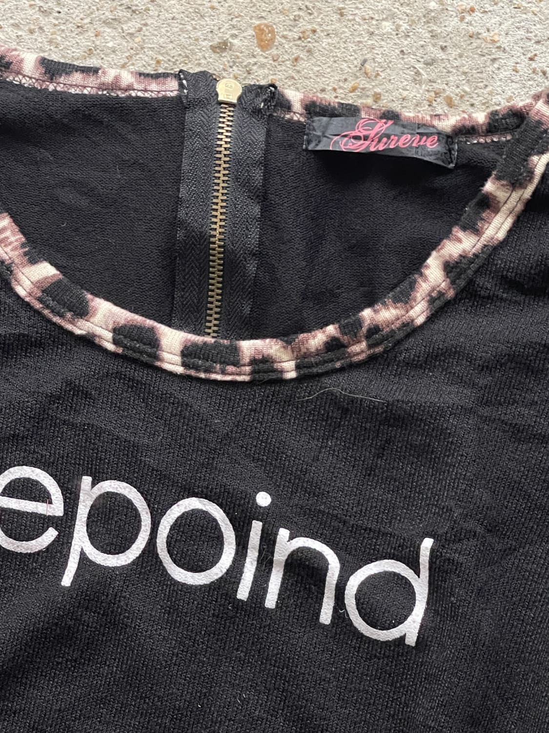 leopard back zip up sleeve t 상품이미지4
