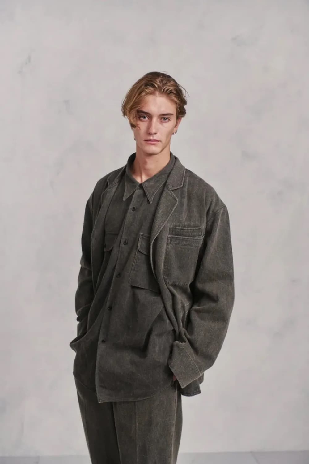 [15 1/2, 새상품]올드조 25AW 탑 너치 유니폼 셔츠 상품이미지1