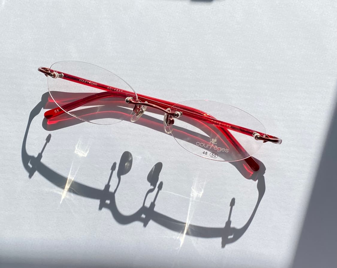 꾸레쥬 무테 레드 긱시크 안경 #디올 #미우미우 상품이미지2