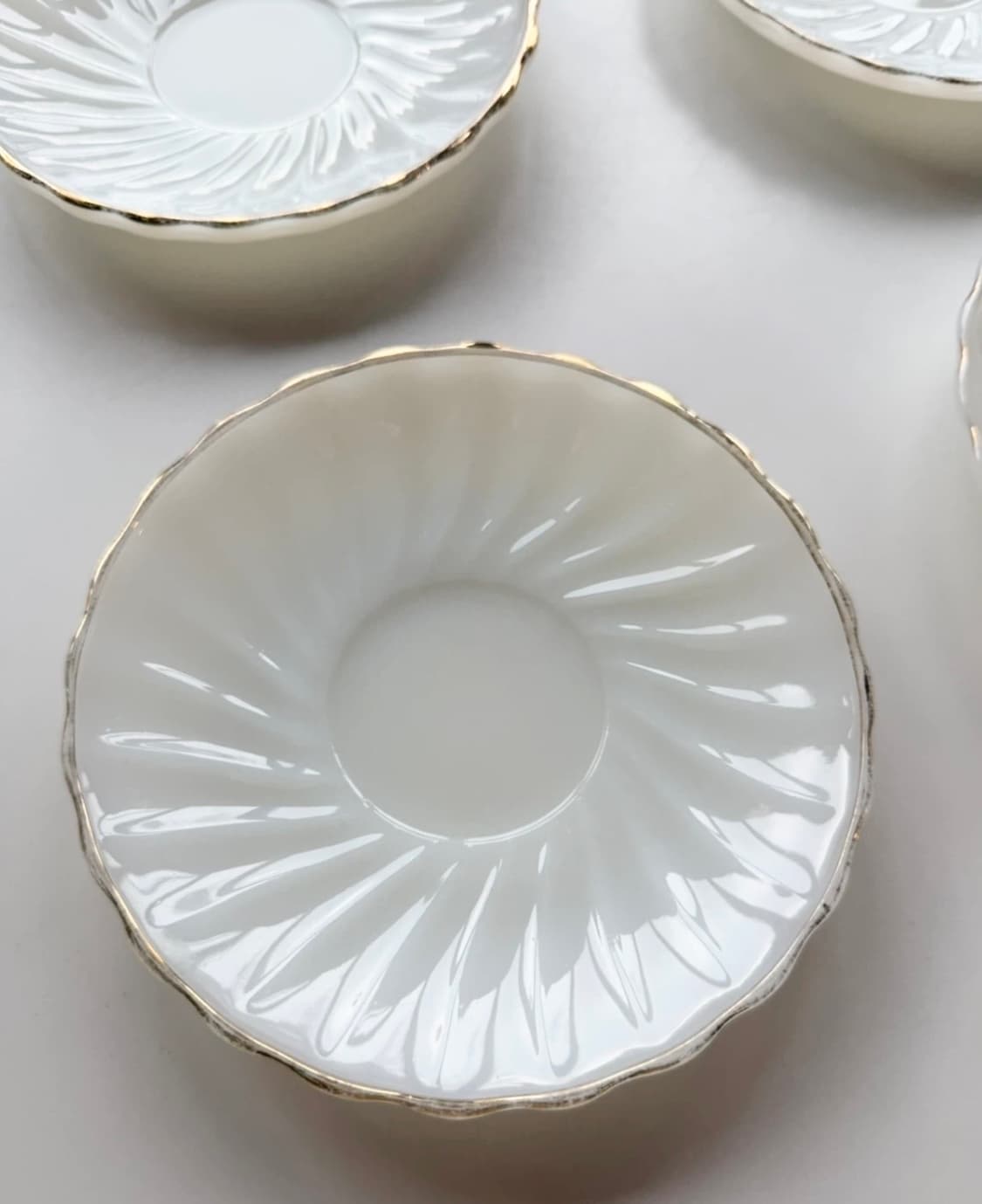 앵커호킹 밀크글라스 빈티지 소서 4p 일괄 (u.s.a) 상품이미지5