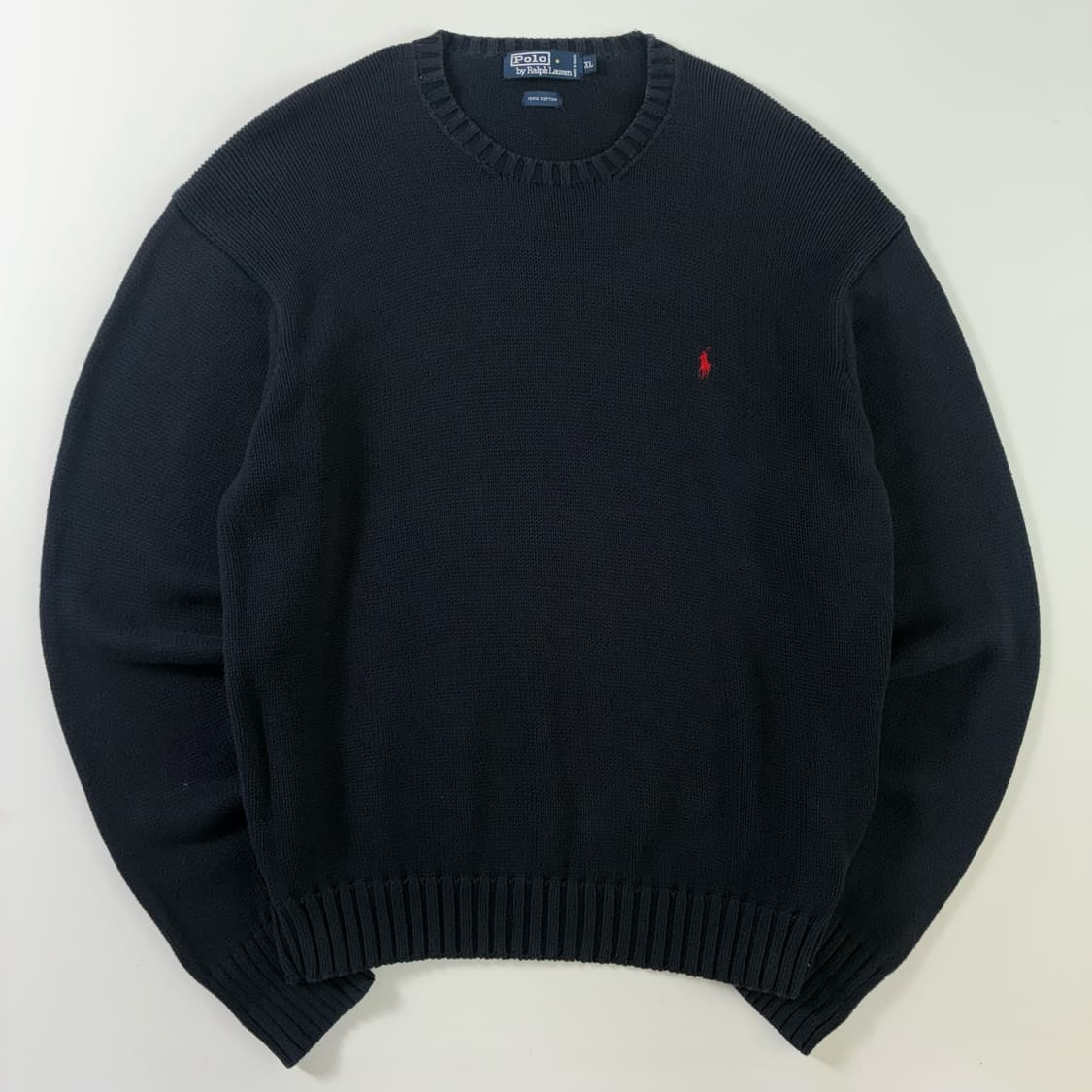 Polo  폴로 랄프로렌 자수 코튼 네이비 라운드 니트  상품이미지1