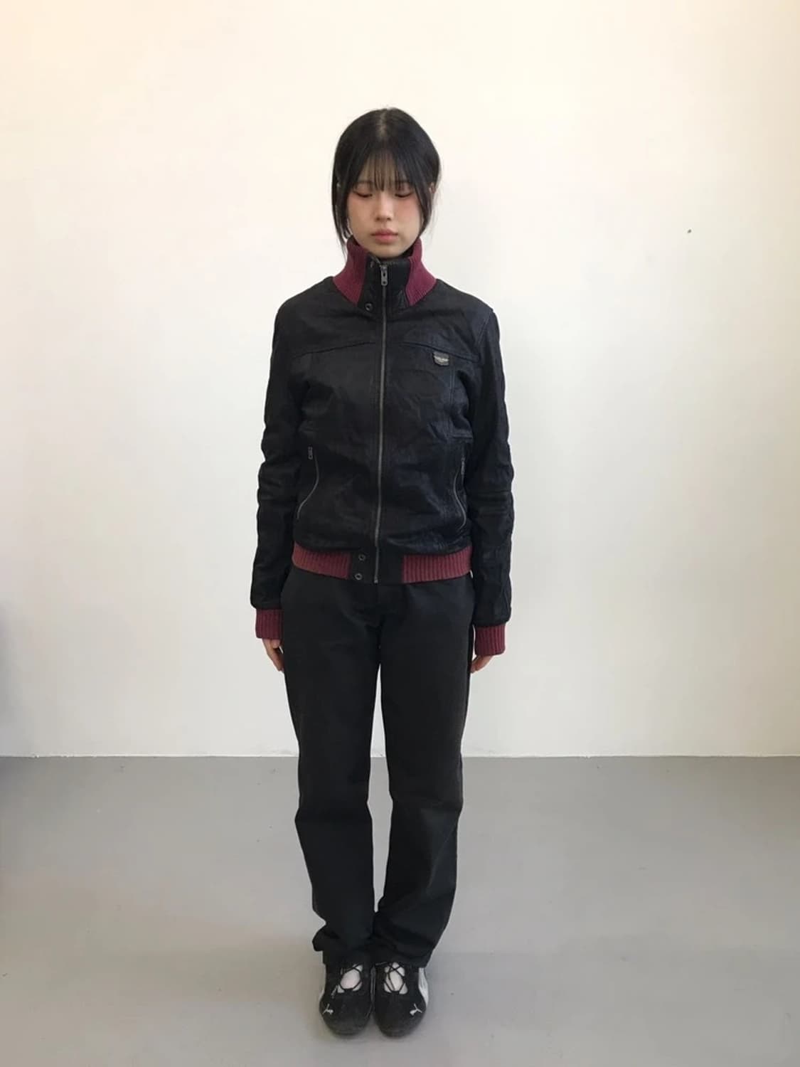 Superdry Crashed Biker Leather Jacket 상품이미지1