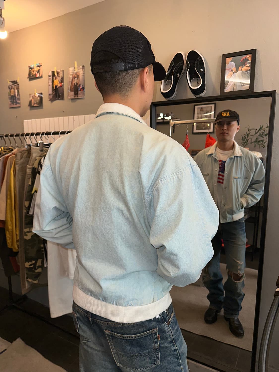 90’s American denim wash boomber jacket 상품이미지9
