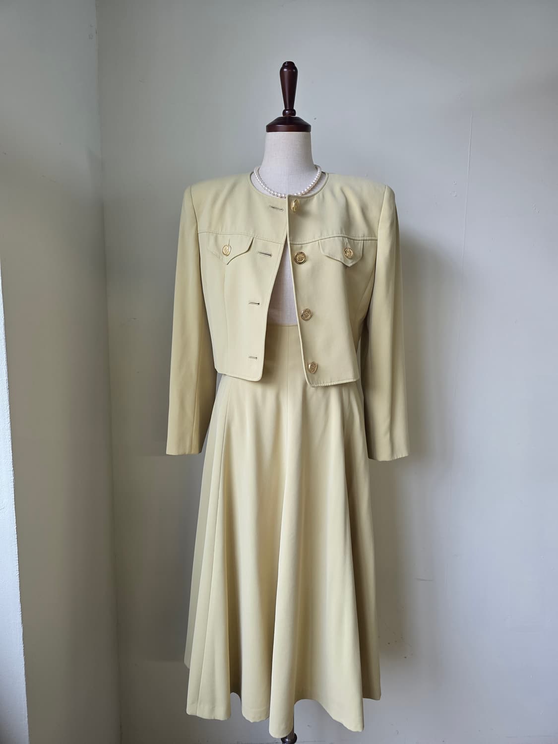 금장 버튼 롱 스커트 셋업 상품이미지2