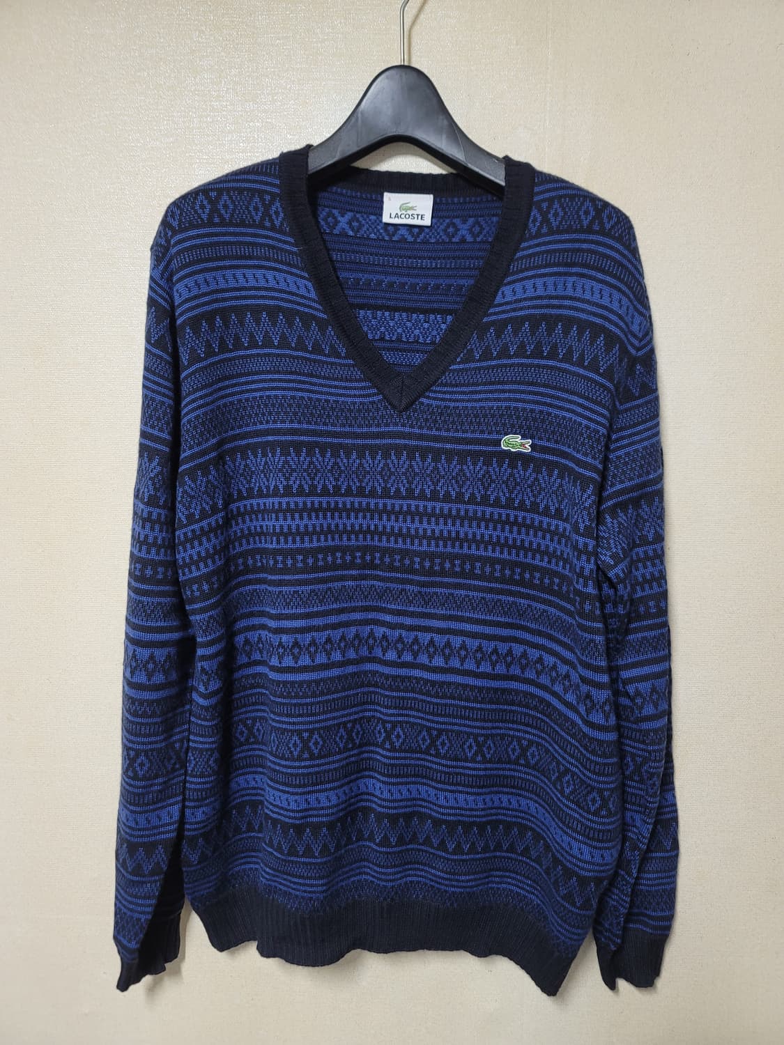 라코스테 브이넥 페어아일 니트 상품이미지1
