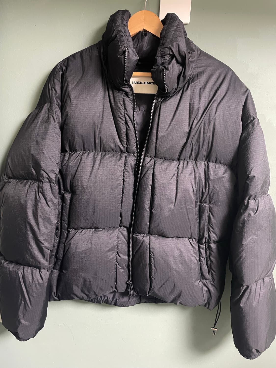 안사일런스 다운스트링 립스탑 구스다운 자켓 패딩 블랙 M사이즈 상품이미지2