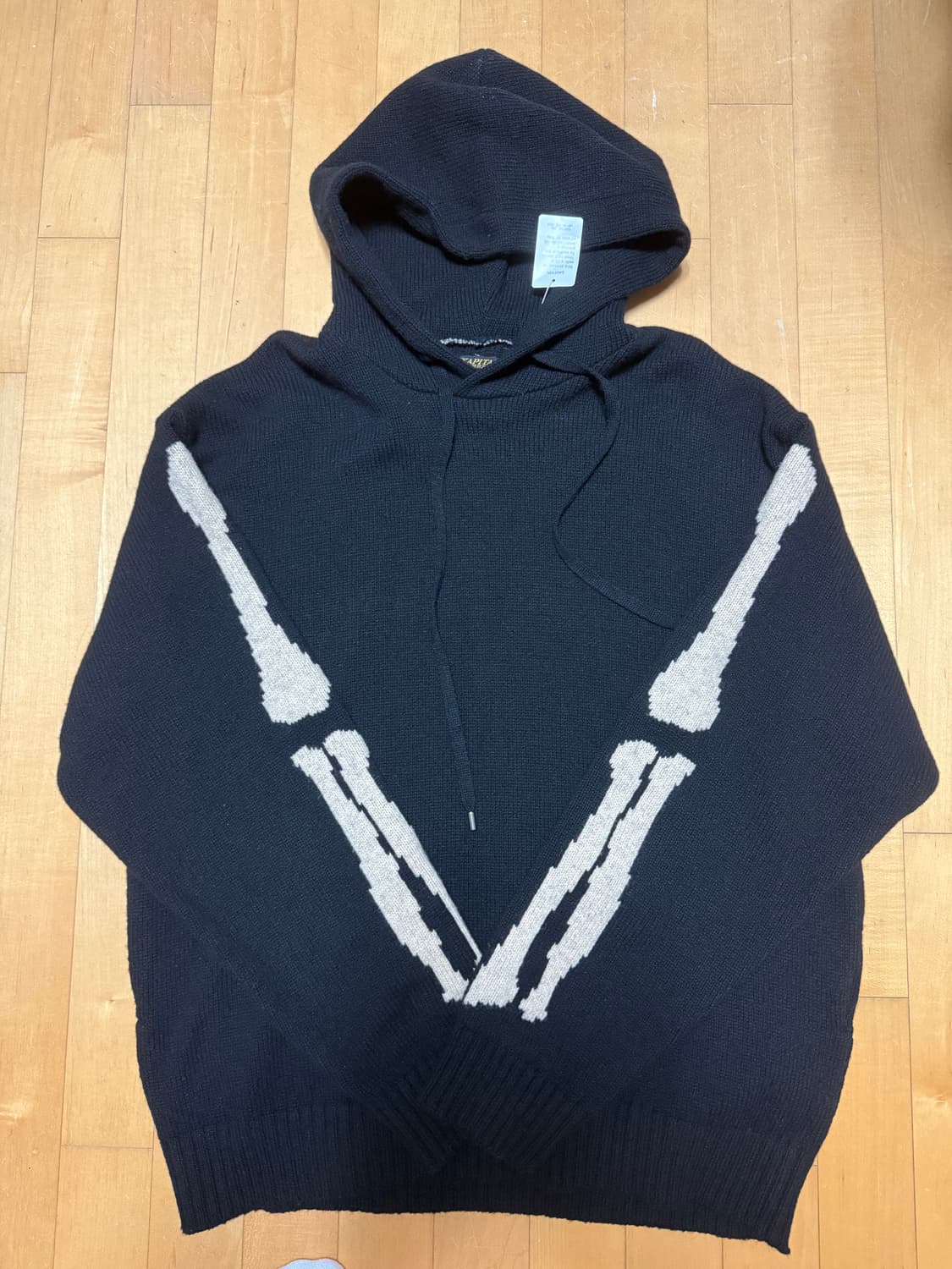 급처) 캐피탈 5G 울 본 후드 스웨터 블랙 상품이미지4