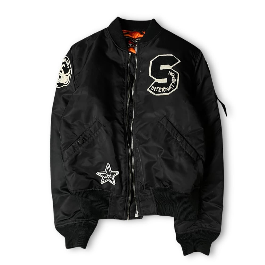 쇼트 MA-1 블랙 빅로고 항공점퍼 상품이미지1