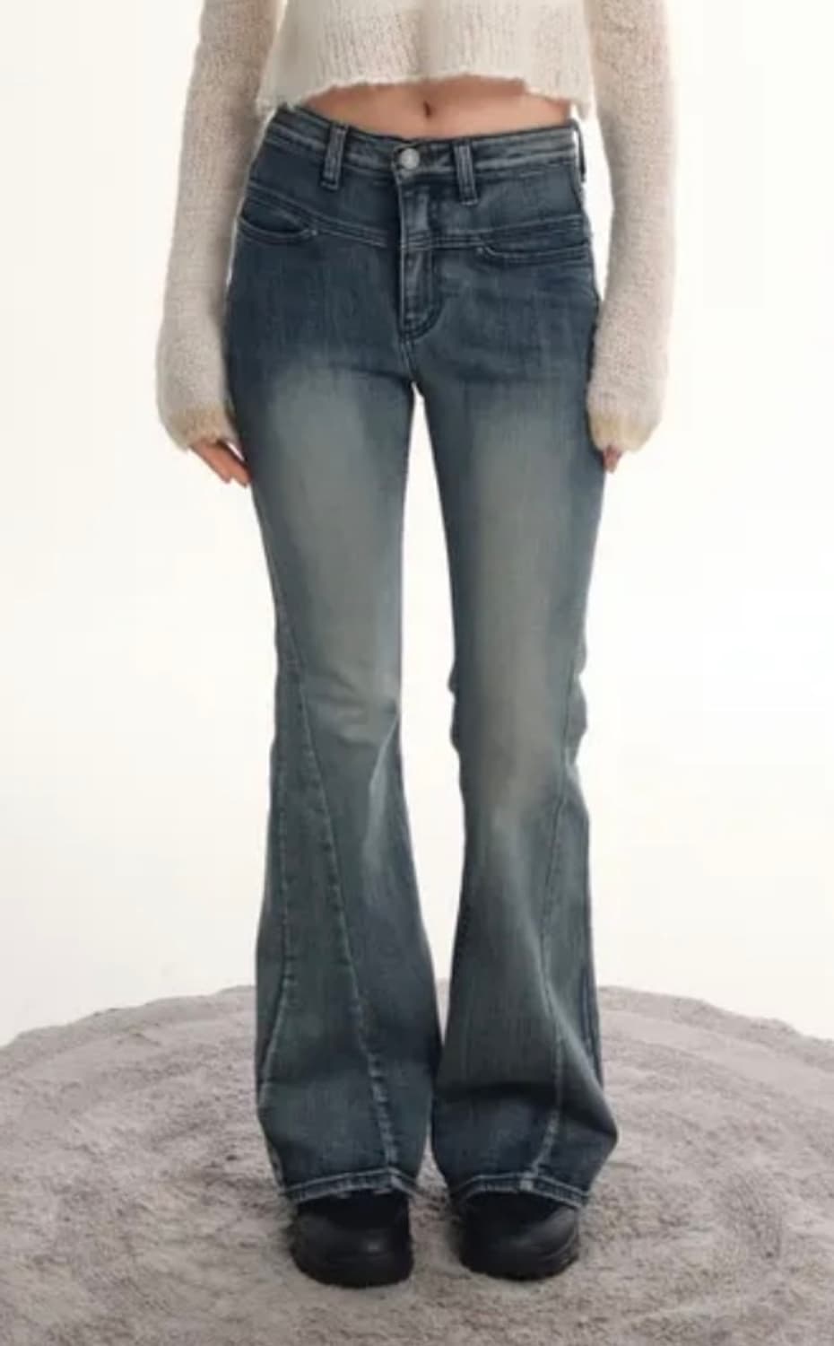 새상품) 애즈온 워싱 데님 부츠컷 M사이즈 블루 상품이미지1