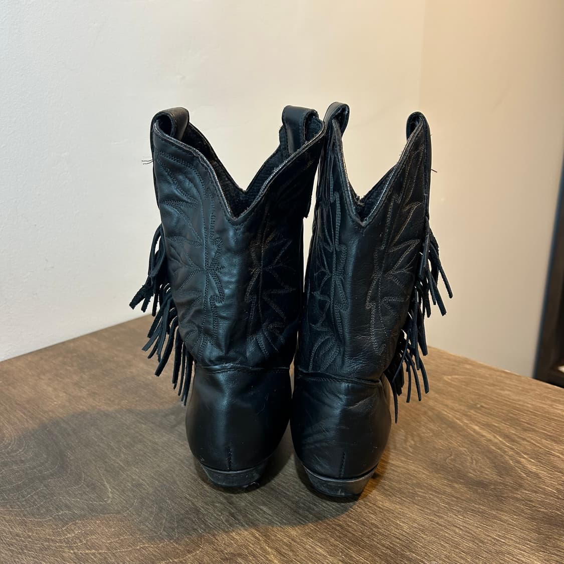 Vintage 블랙 프린지 웨스턴 부츠 상품이미지4
