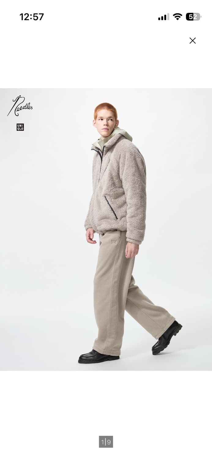 유니클로x니들스 후리스팬츠 베이지 M 새상품 상품이미지4