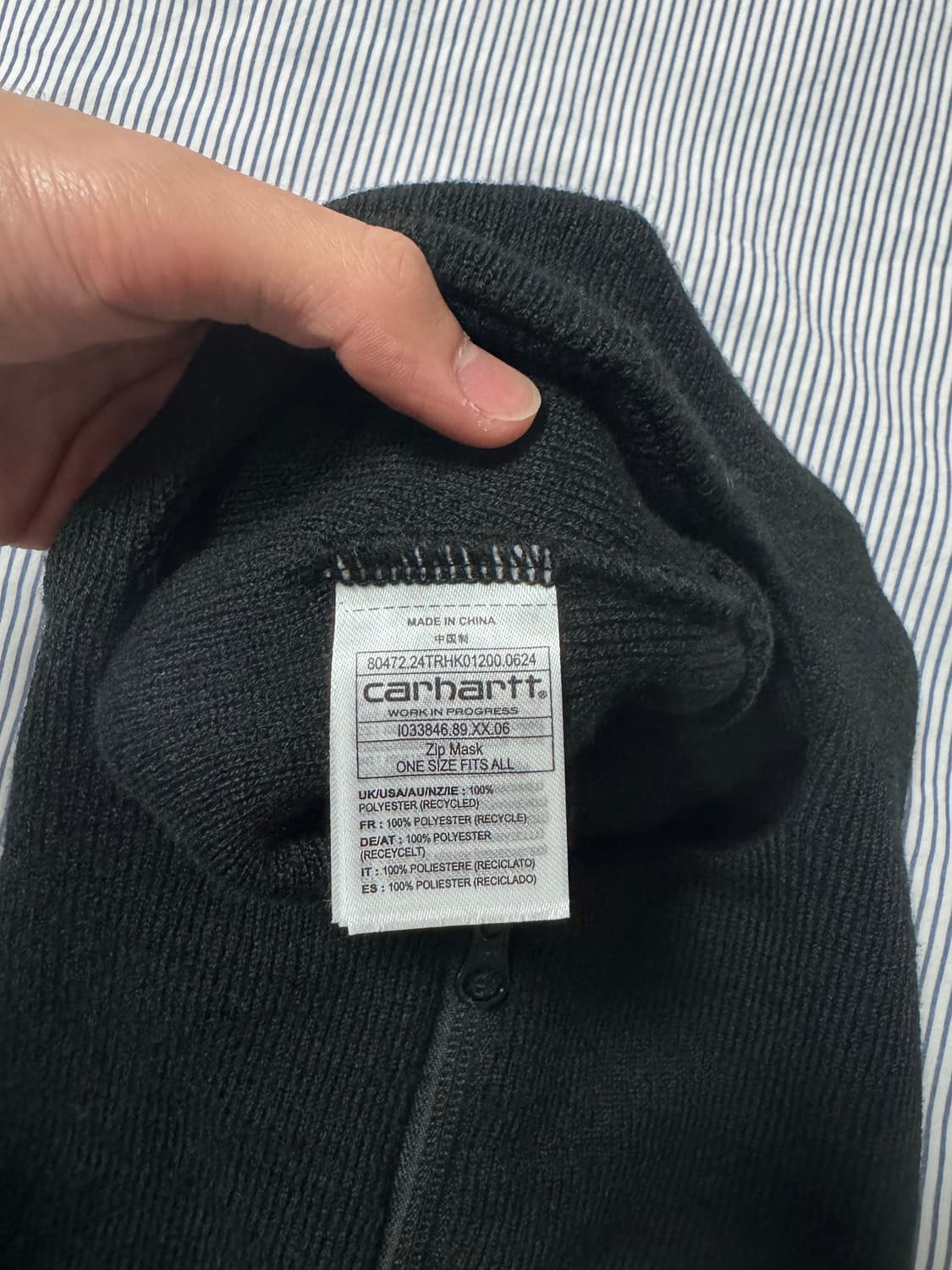 칼하트 wip 집업 바라클라바 블랙 상품이미지8