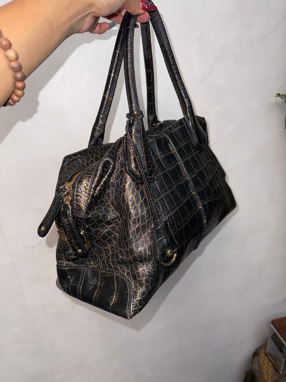 Morgan black gold python tote bag  상품이미지3