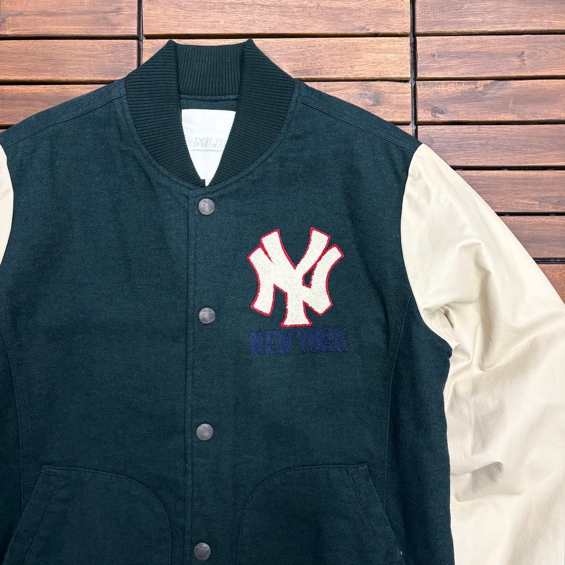 (L) MLB 뉴욕 양키스 레더암 누빔 바시티 자켓 상품이미지2