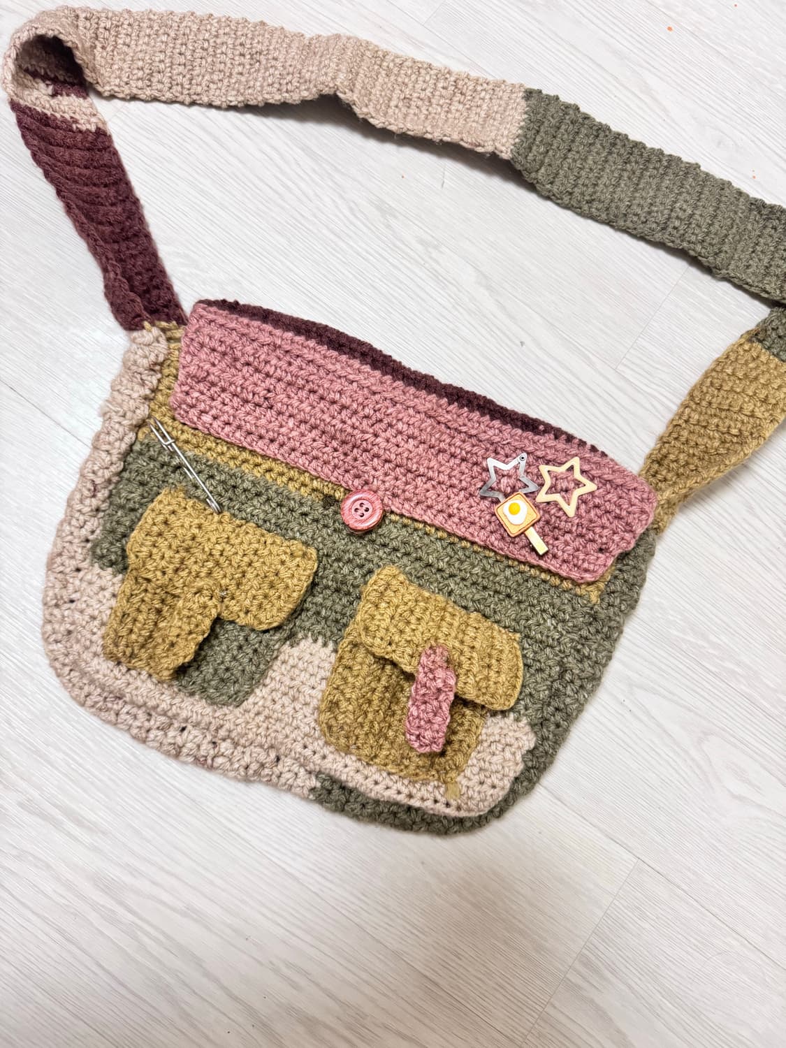 빈티지 모리걸 모리 가방 핸드메이드 뜨개질 크로스백 숄더백 상품이미지2