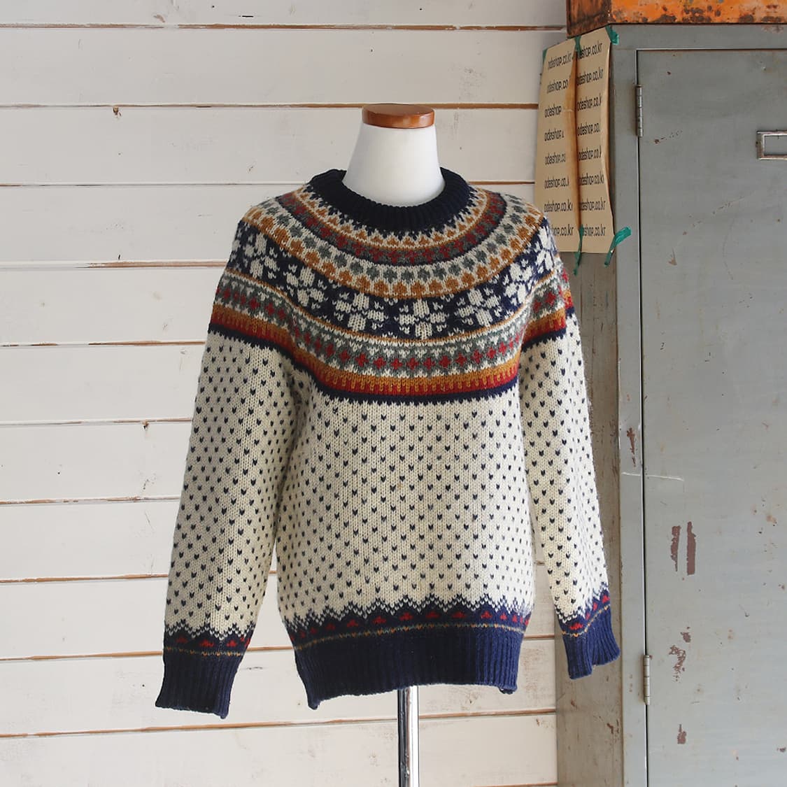 75% BARBIC 울 노르딕 패턴 니트 (여성용 M) 상품이미지1