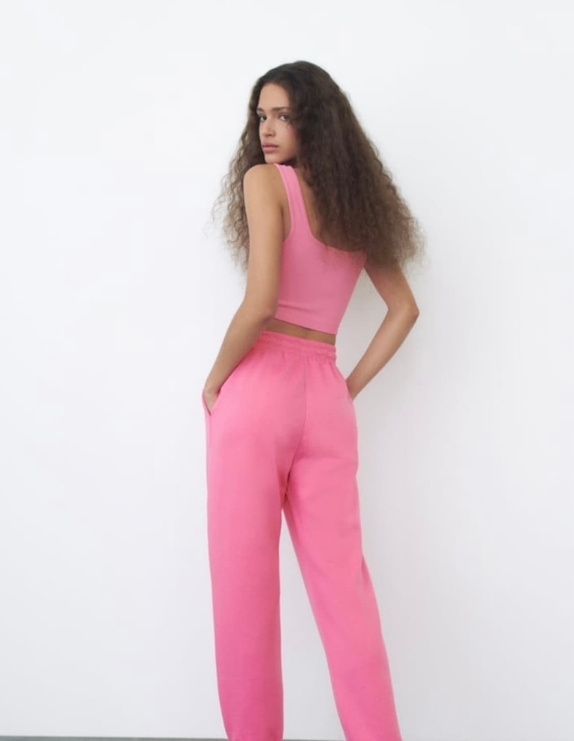 ZARA 자라 기모 조거 팬츠 핑크, 자라 기모 밴딩 팬츠 상품이미지4