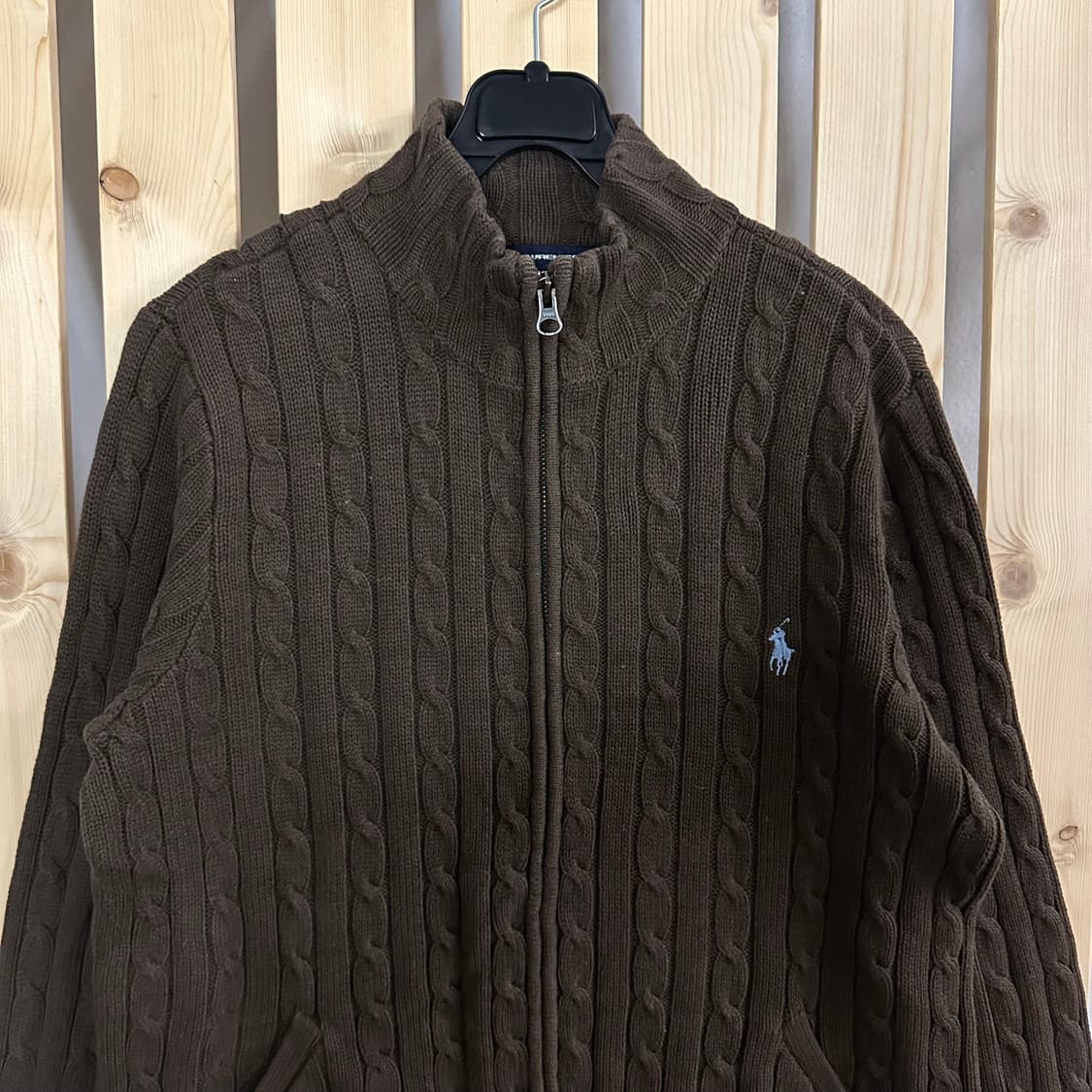 (M) 폴로 랄프로렌 브라운 케이블 니트 집업 상품이미지3