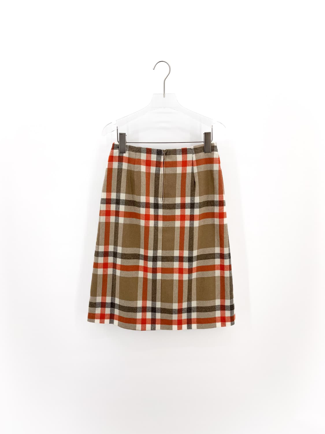 베네통 체크 미디 울 스커트 상품이미지5