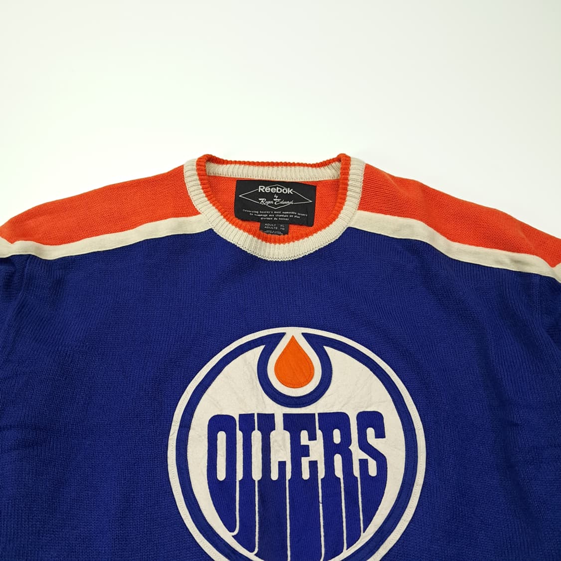 CL213 2XL 리복 90s한국판 NHL 오일러스 블루 하키스웨터 상품이미지2