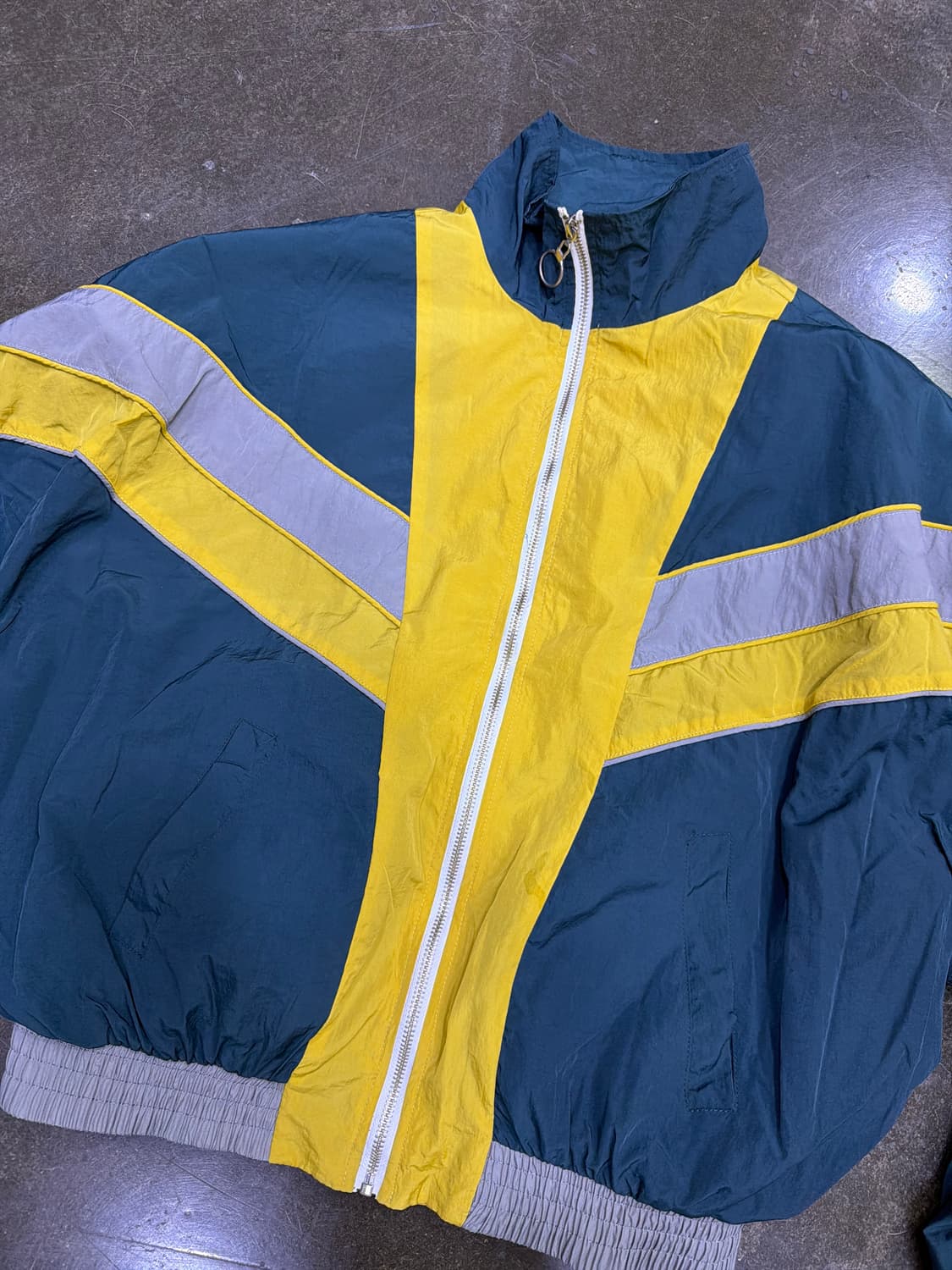 원스어게인 레트로 컬러 배색 바람막이 봄버 점퍼 L 상품이미지4