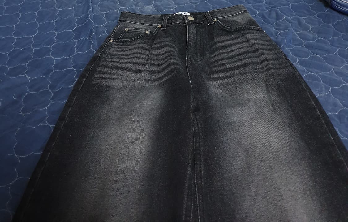 OOTD 워싱 와이드 팬츠 흑청 (28) 상품이미지2