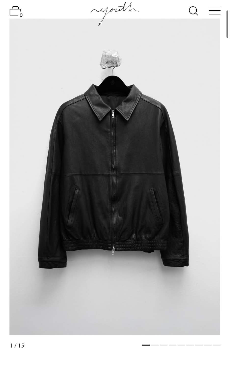 M) 유스(youth) 워시드 레더 블루종 상품이미지1