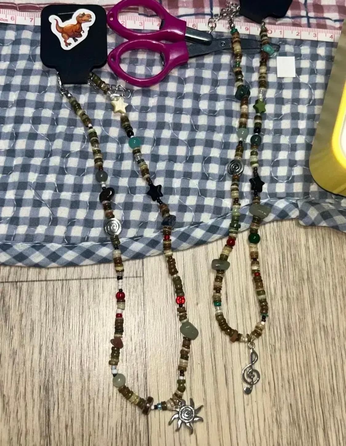 빈티지 비즈 태양 우드 목걸이 / sun wood necklace 상품이미지5