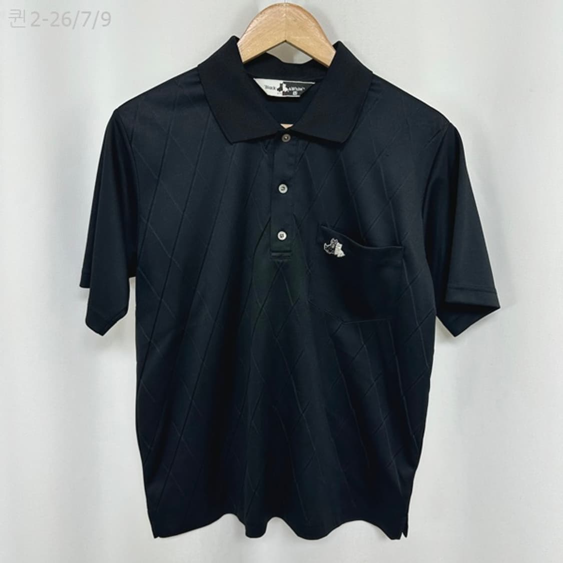 블랙앤화이트 남자 카라 반팔티 검정 100 M  EO 상품이미지1