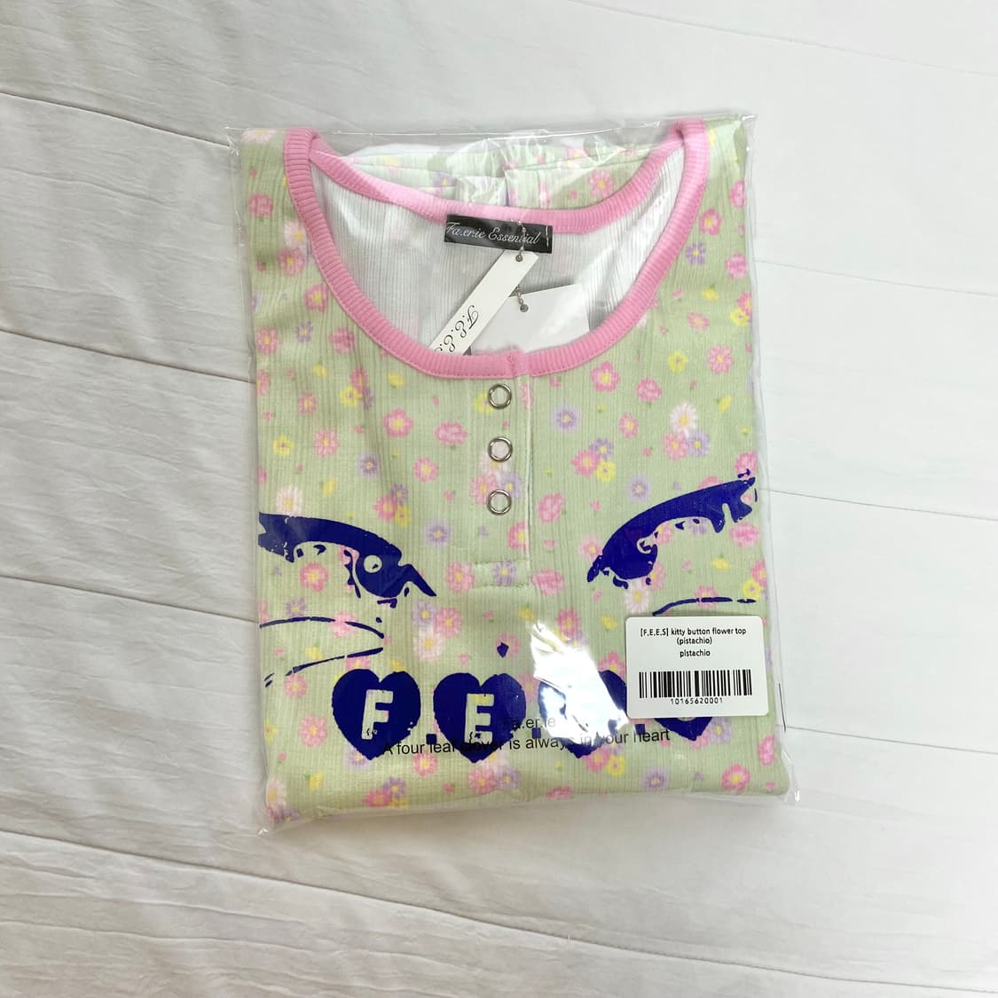 kitty button flower top (pistachio) 상품이미지3